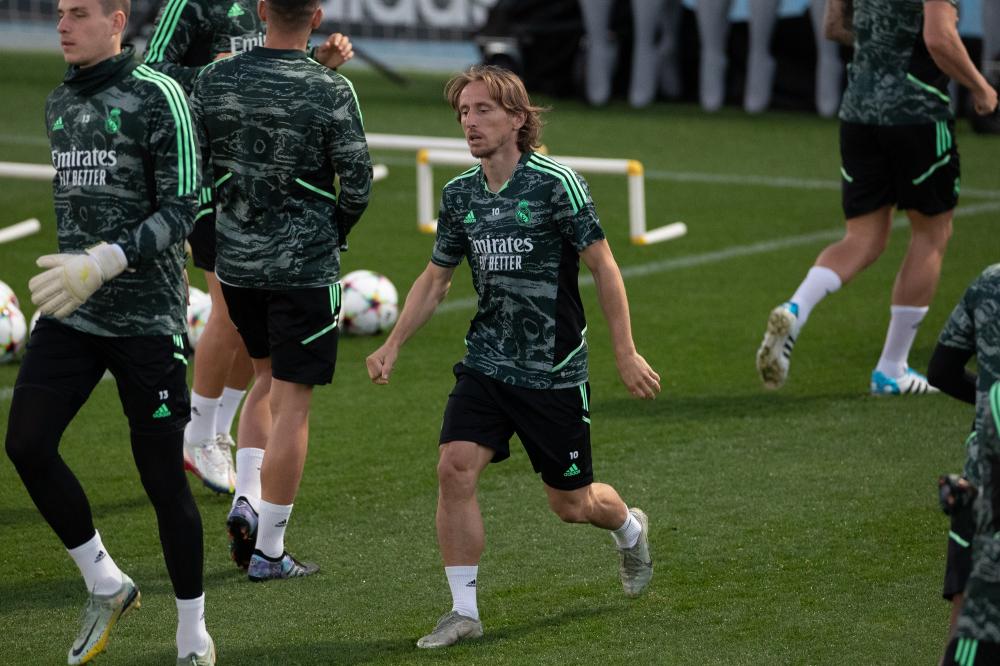 Madrid, Champions League 2022-2023, ultimo allenamento del Real Madrid CF prima di giocare contro il Celtic FC allo stadio Santiago Bernabeu. Nella foto: Luka Modric