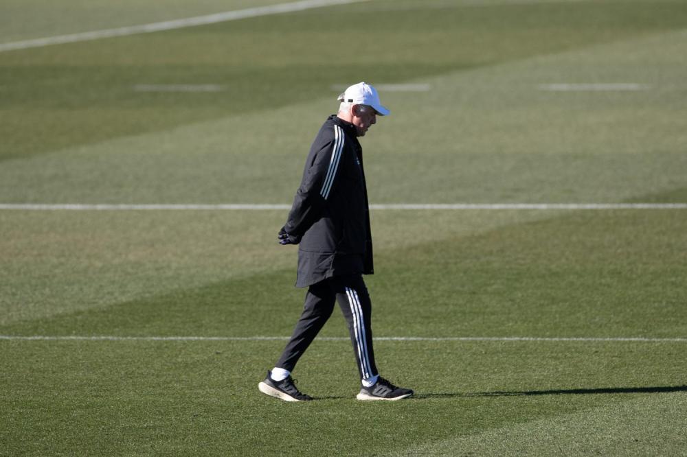 Madrid, LaLiga 2022-2023, ultimo allenamento del Real Madrid CF prima della partita della giornata 17 contro il Valencia CF al Santiago Bernabeu. Nella foto: Carlo Ancelotti