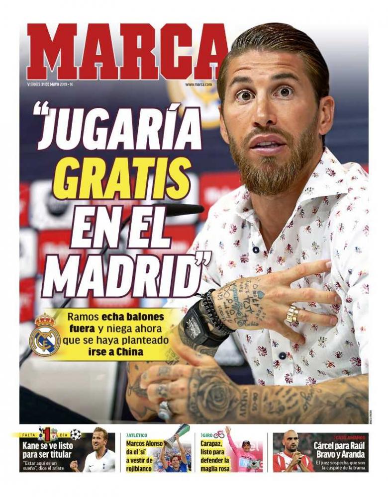 PORTADA - Marca, Sergio “Jugaría gratis en el Madrid”