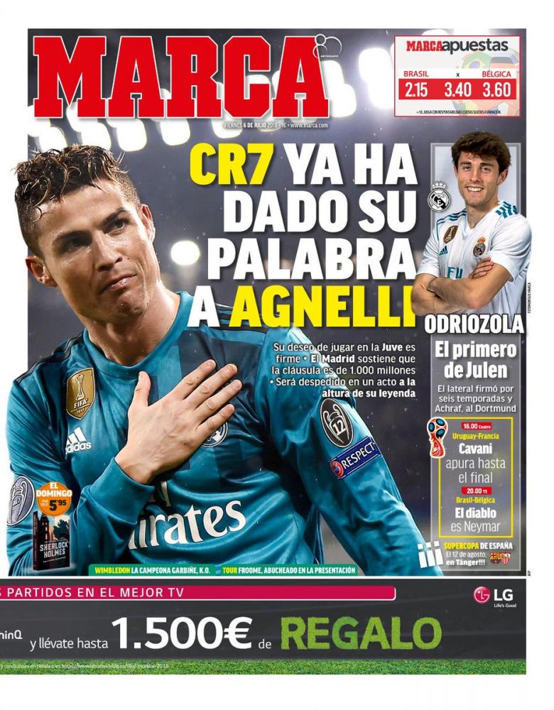 PORTADA - Marca: "CR7 ya dado Agnelli. Su deseo..."